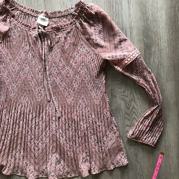Knox Rose CottageCore Pleated Style Floral Long Sleeve Blouse Women’s Sz. M - Picture 2 of 9